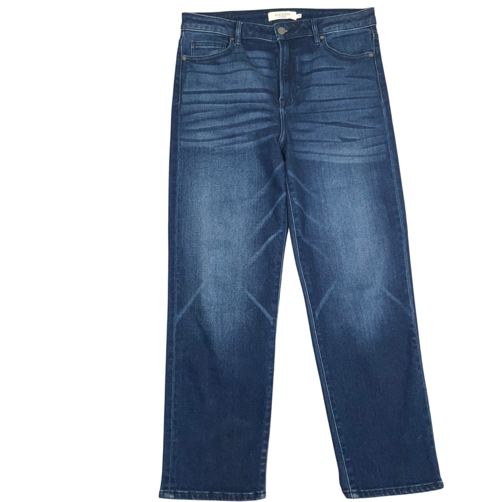 Hidden LA Jeans Womens Blue 30 Whiskered Straight Leg Denim HD1469ST-DK Stretch